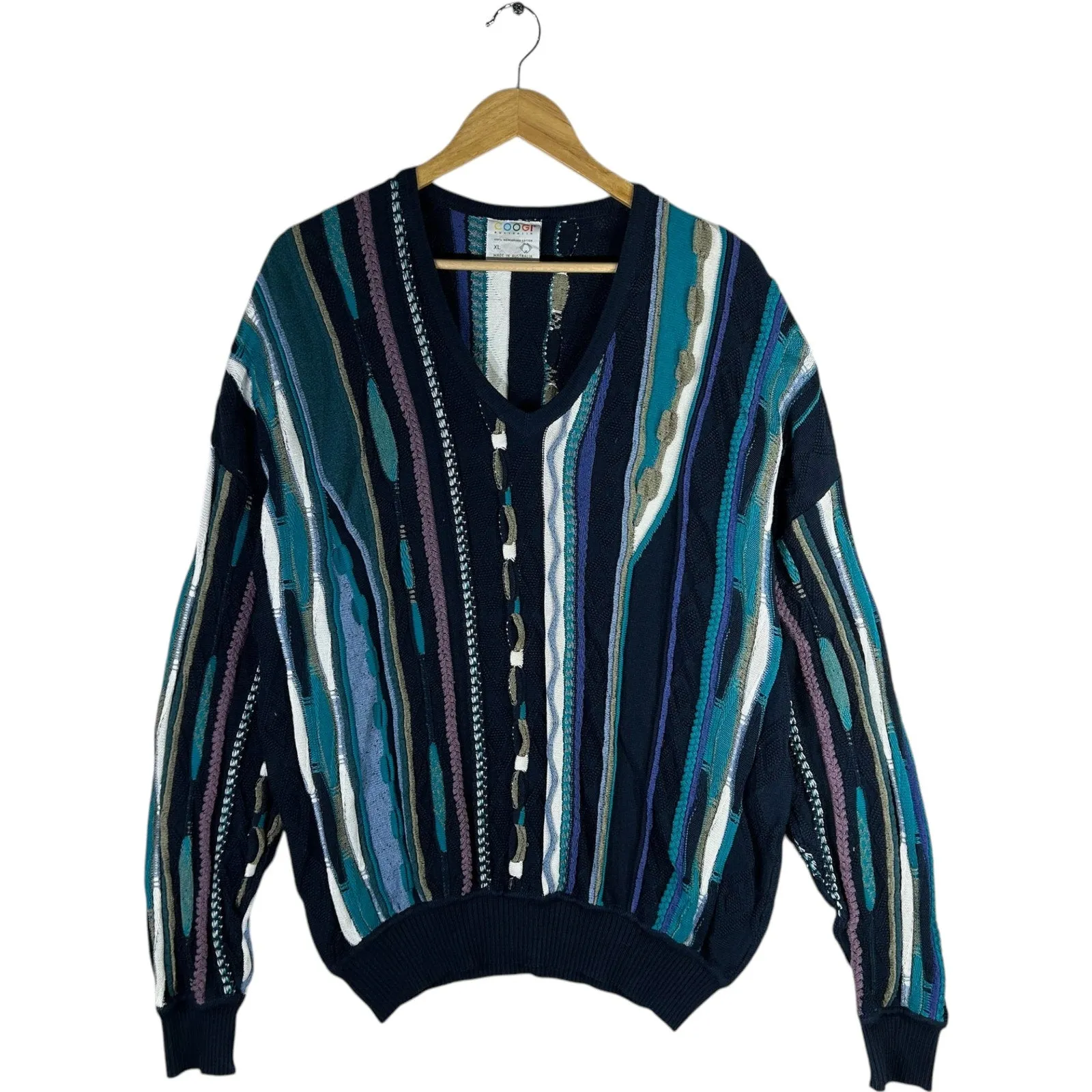 Vintage Coogi 3D Knit V Neck Sweater