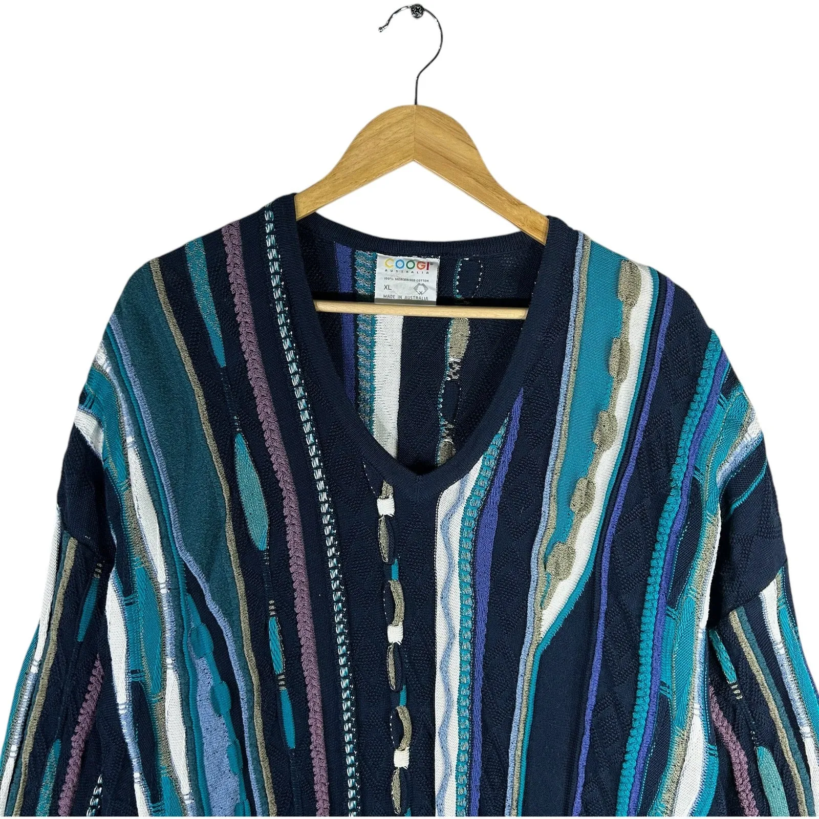 Vintage Coogi 3D Knit V Neck Sweater