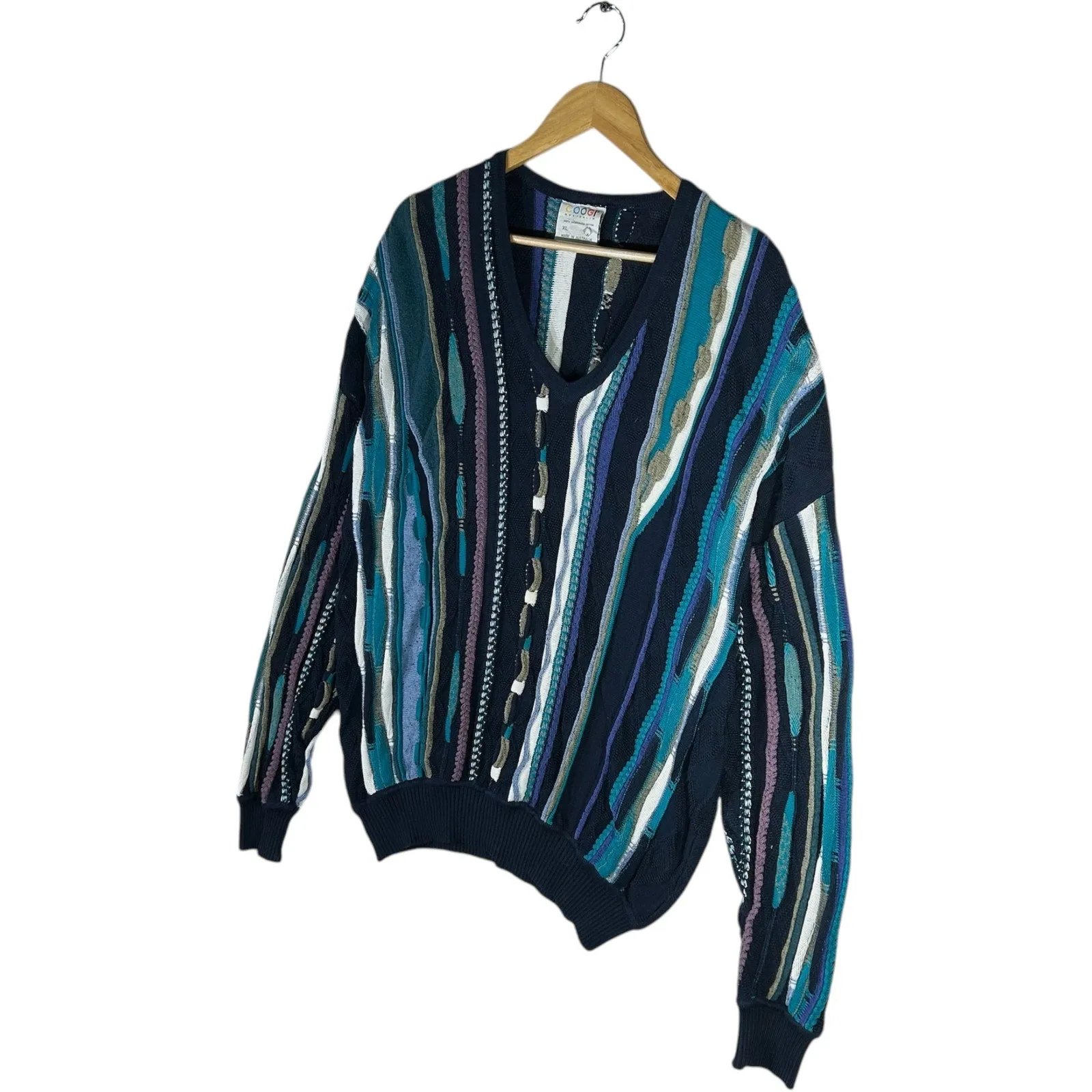 Vintage Coogi 3D Knit V Neck Sweater
