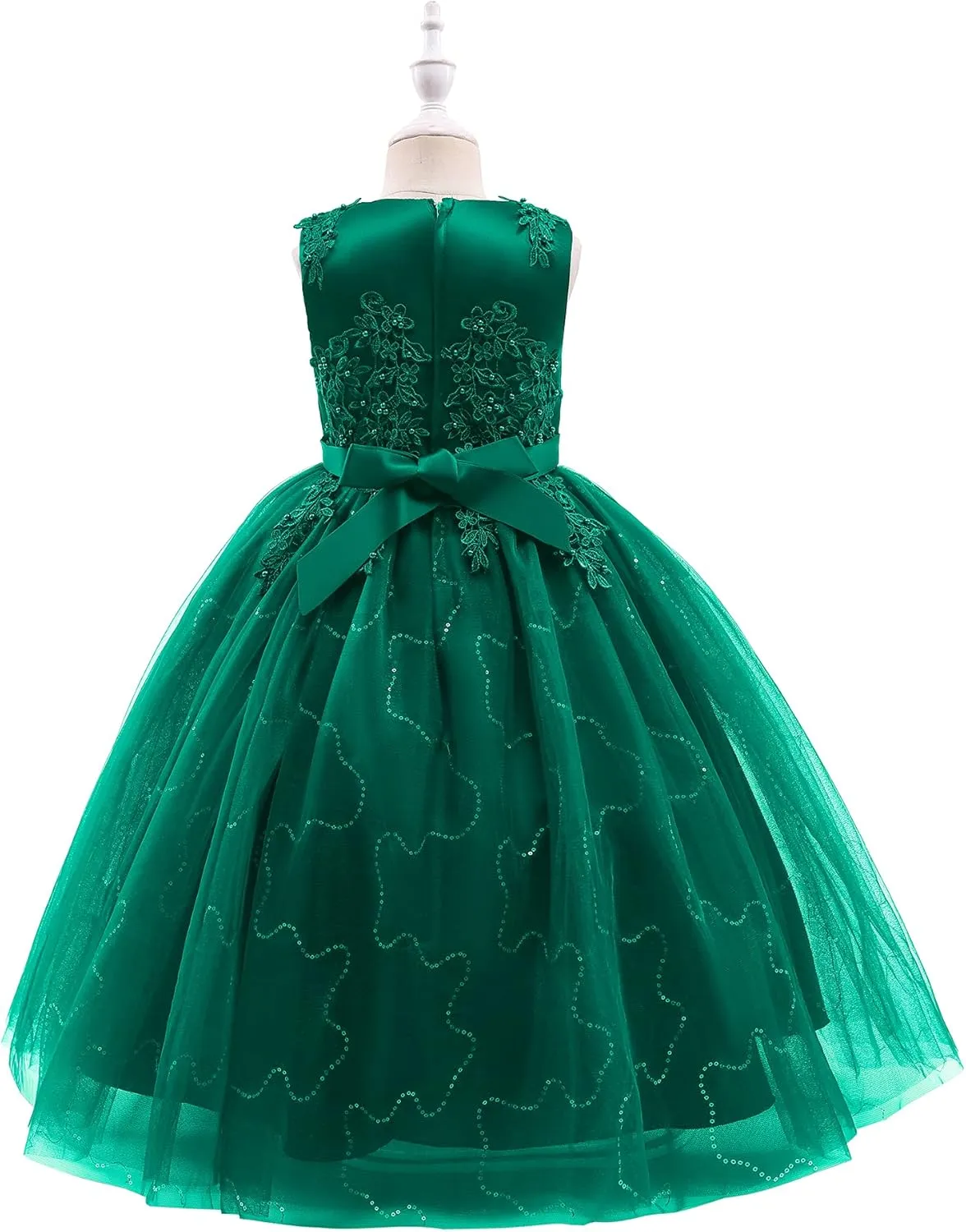 Weileenice Little/Big Girls Lace Bridesmaid Dress Flower Kid Wedding Ball Gown Toddler Princess Pageant Evening Dresses