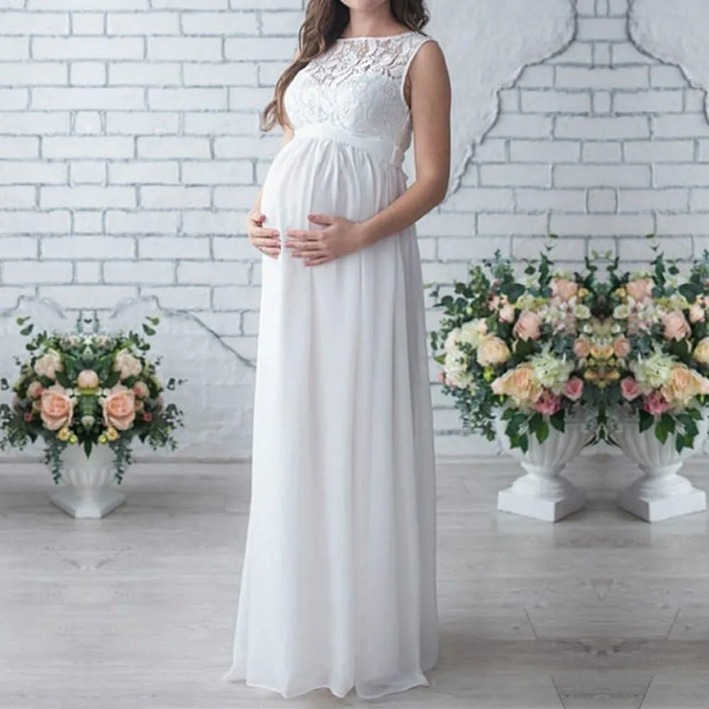 Women Maternity Photography Props Long Maxi Dress Pregnancy Evening Party Gown for Baby Shower Photo Shoot