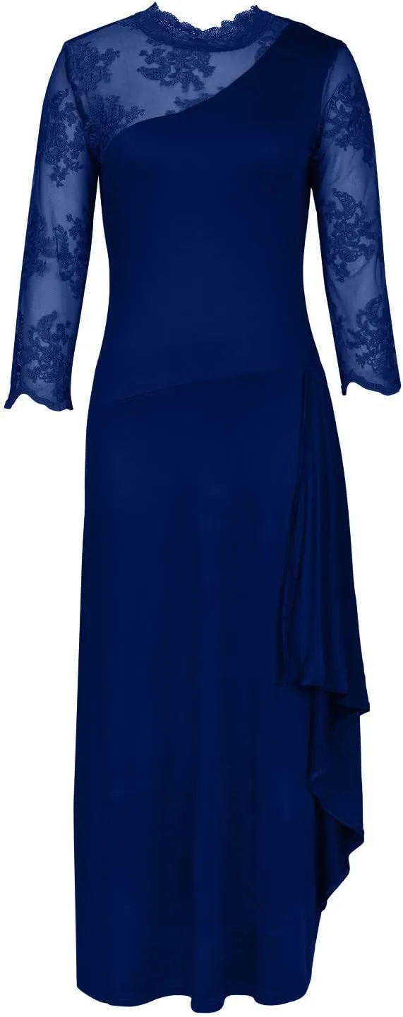 Womens Formal Dresses for Wedding Cocktail Floral Wedding Guest Formal Party Church Mother Bride Dress 2024