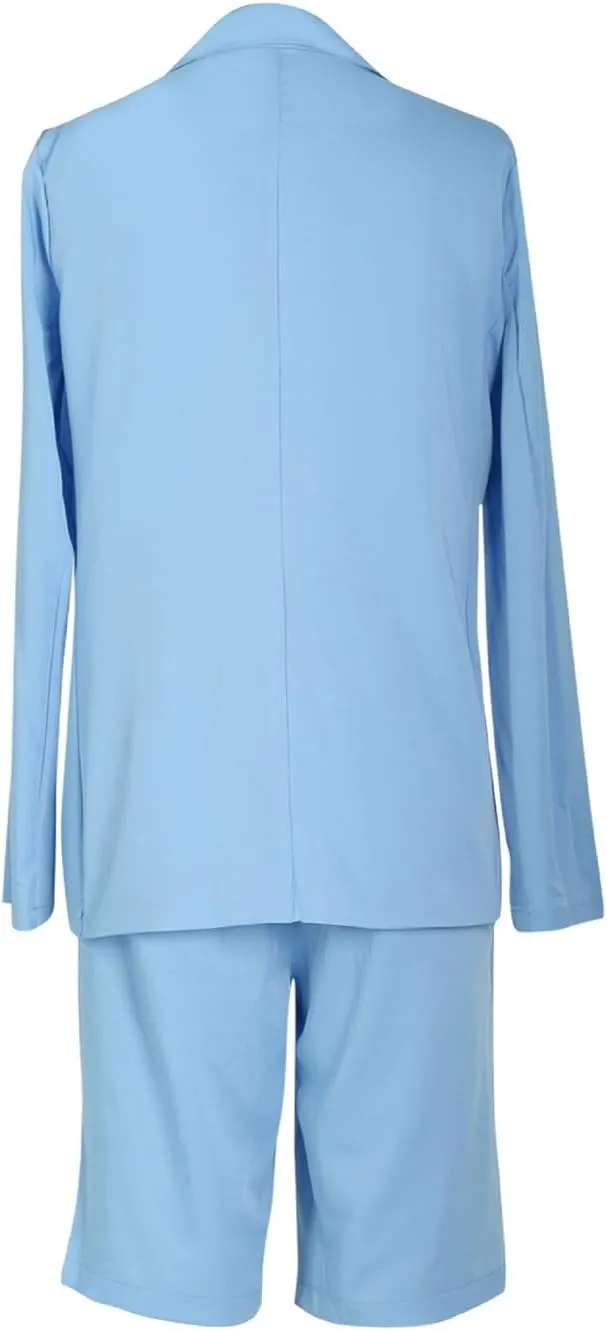 XZLUFNY Women's 2 Piece Full Sleeve Blazer and Short Office Business Work Suit Set